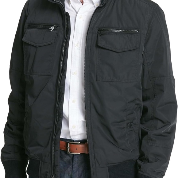 Tommy Hilfiger Men's Black Bomber Jacket, Water and Wind Resistant, Size M - Picture 3 of 14